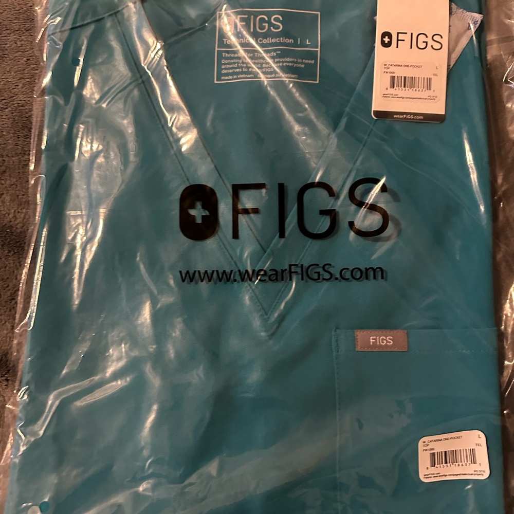 Figs Catarina Scrub Top, Large, Teal